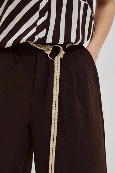 Spodnie z szerokimi nogawkami ciemnobrązowe