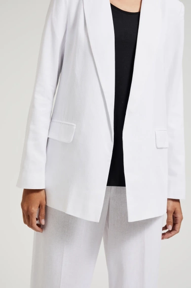 Lniana marynarka biała