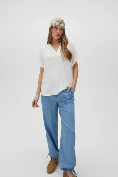 Koszula z krótkimi rękawami biała