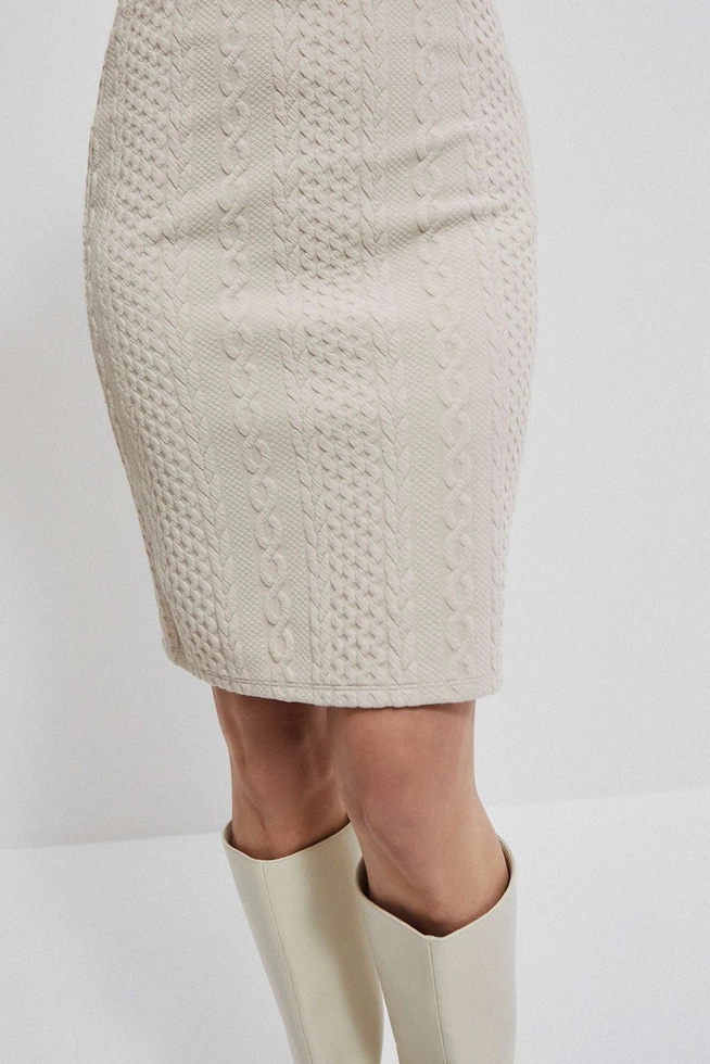 Spódnica z warkoczowym tłoczeniem beżowa