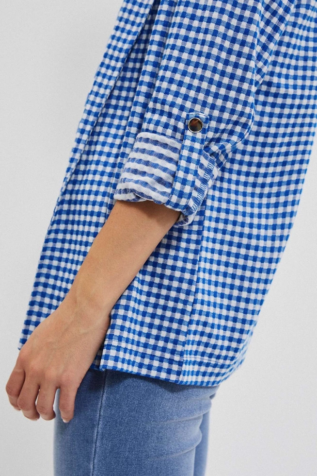 Marynarka w drobną kratę niebieska