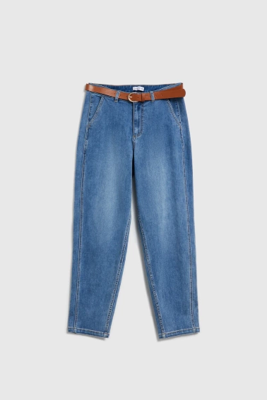 Jeansy z paskiem niebieskie