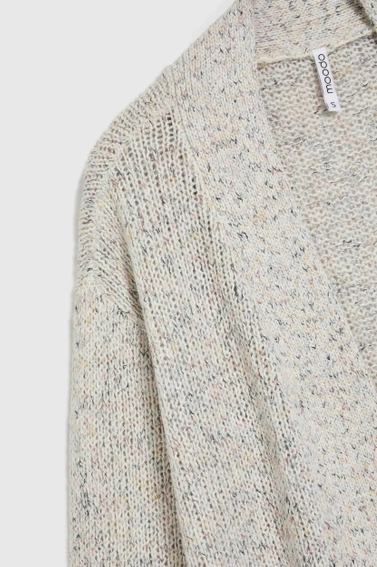 Kardigan o długość do połowy uda beżowy