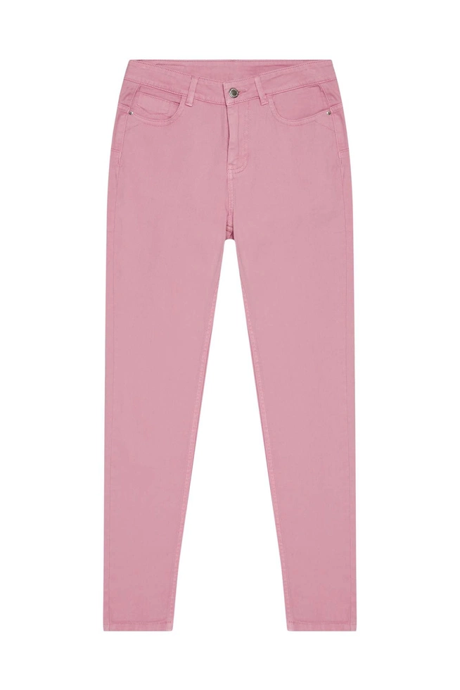 Gładkie spodnie różane