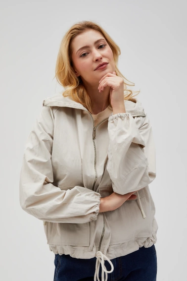 Kurtka z kapturem beżowa