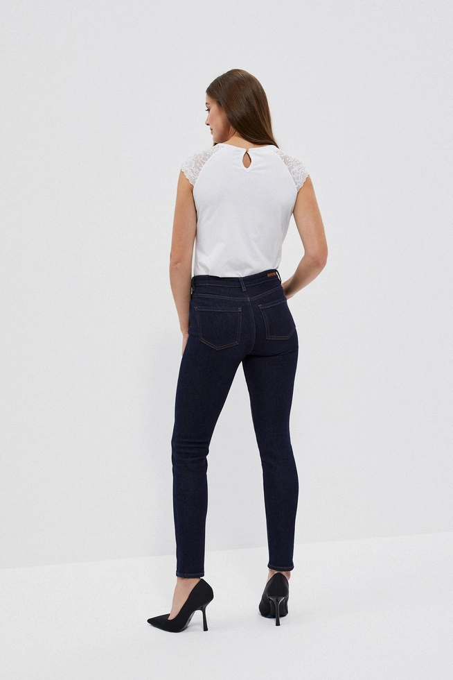 Jeansy z prostą nogawką szafirowe