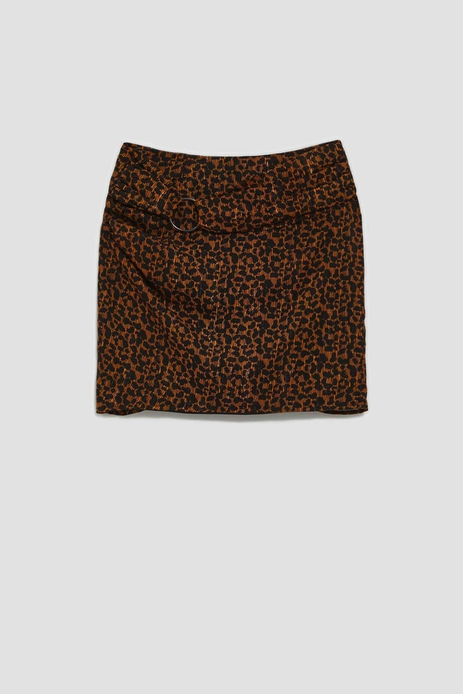 Spódnica z printem i metaliczną nitką