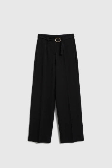 Spodnie w kant z paskiem czarne