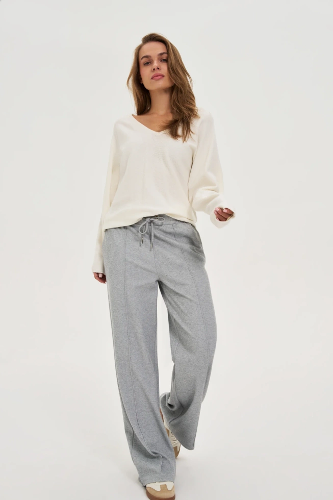 Spodnie z szerokimi nogawkami szare