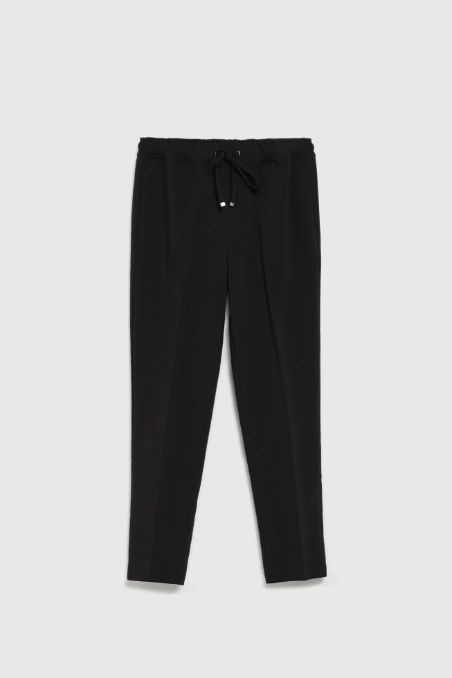 Spodnie w kant z prostymi nogawkami czarne