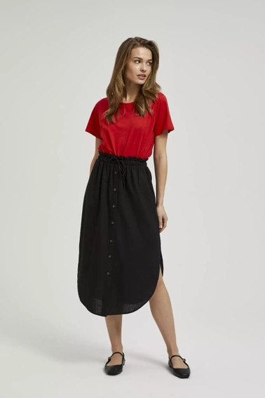 Spódnica zapinana na guziki z gumą w talii czarna