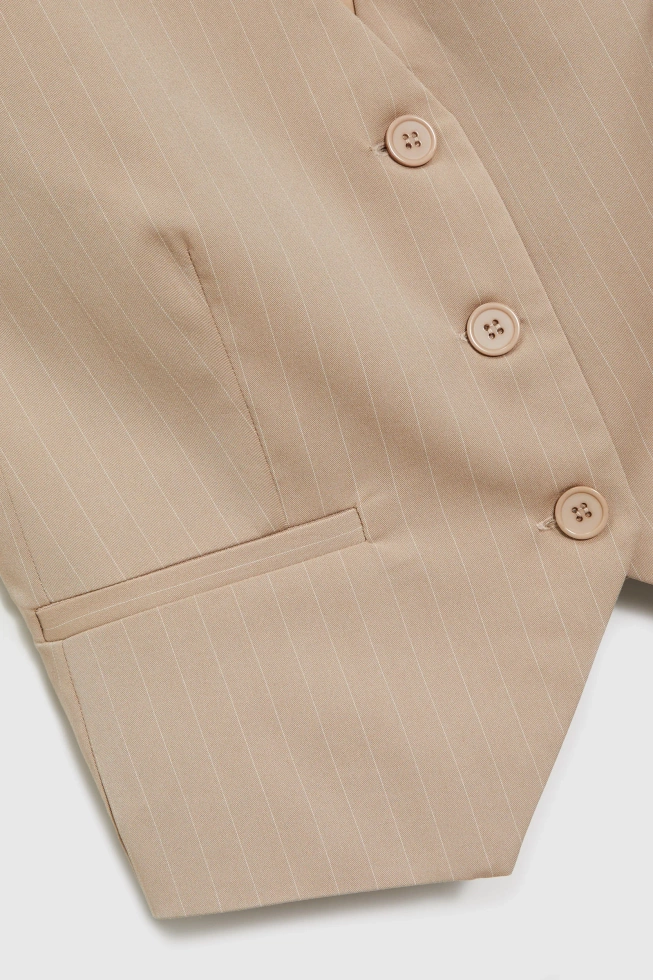 Kamizelka w paski beżowa