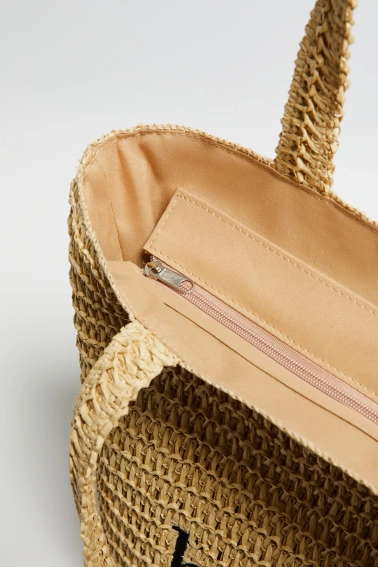 Pleciona torba beżowa