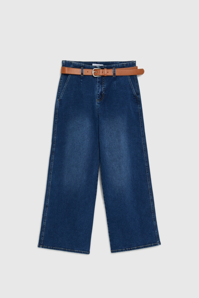 Jeansy z szerokimi nogawkami niebieskie