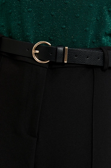 Pasek z okrągłą klamrą czarny