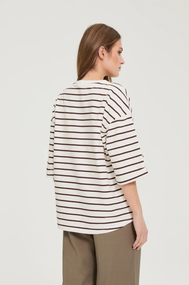 Bluza w paski biała