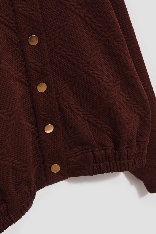 Bluza z ozdobnymi guzikami brązowa