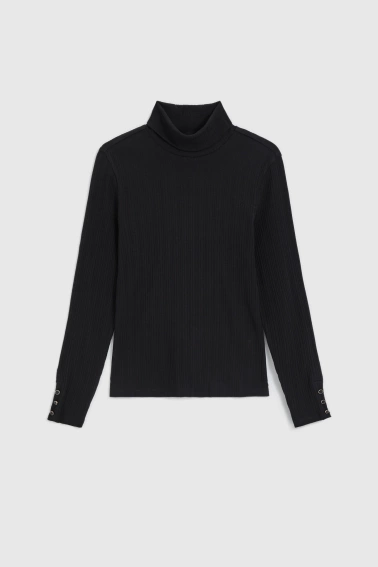 Bawełniany golf czarny