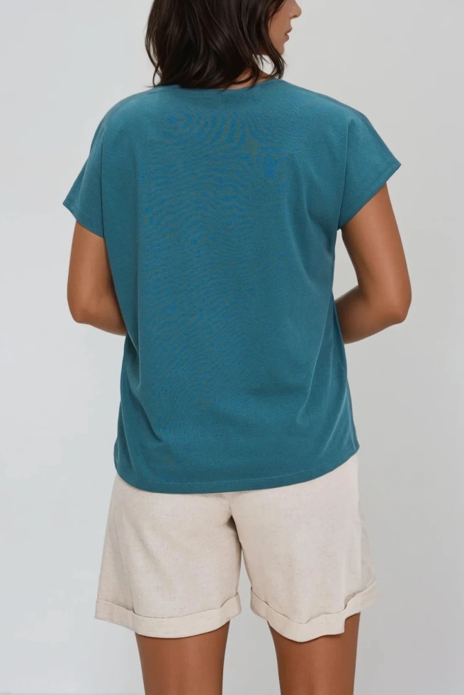 Bawełniana bluzka z guzikami zielona