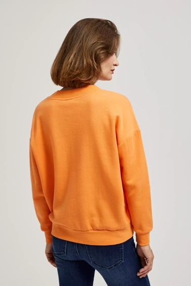 Bluza z dekoltem w serek pomarańczowa