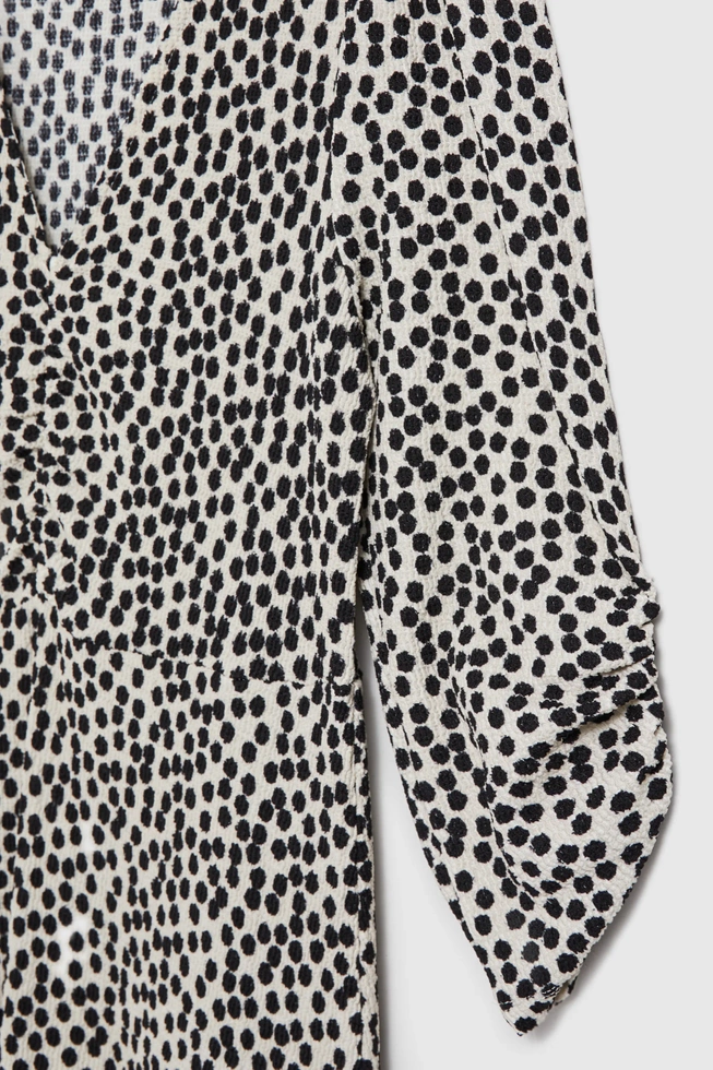 Sukienka midi w grochy czarna