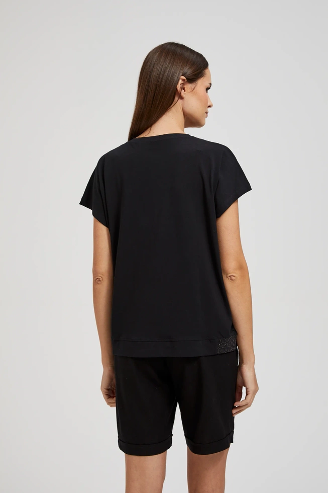 Bluzka z aplikacją czarna