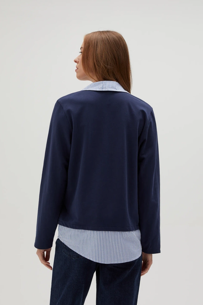 Bluza z kołnierzykiem granatowa