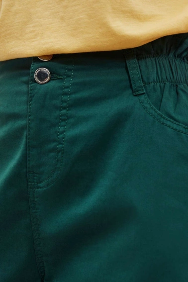 Szorty typu paperbag malachitowe