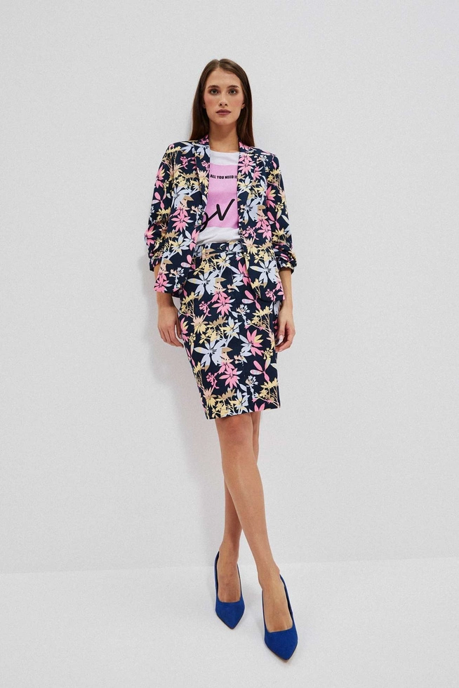 Jednorzędowa marynarka z roślinnym printem