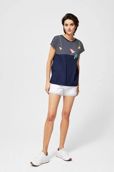 Szorty jeansowe z koronką