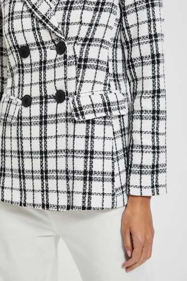 Dwurzędowa marynarka czarno-biała