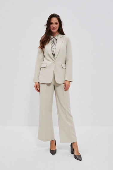 Jednorzędowa gładka marynarka piaskowa