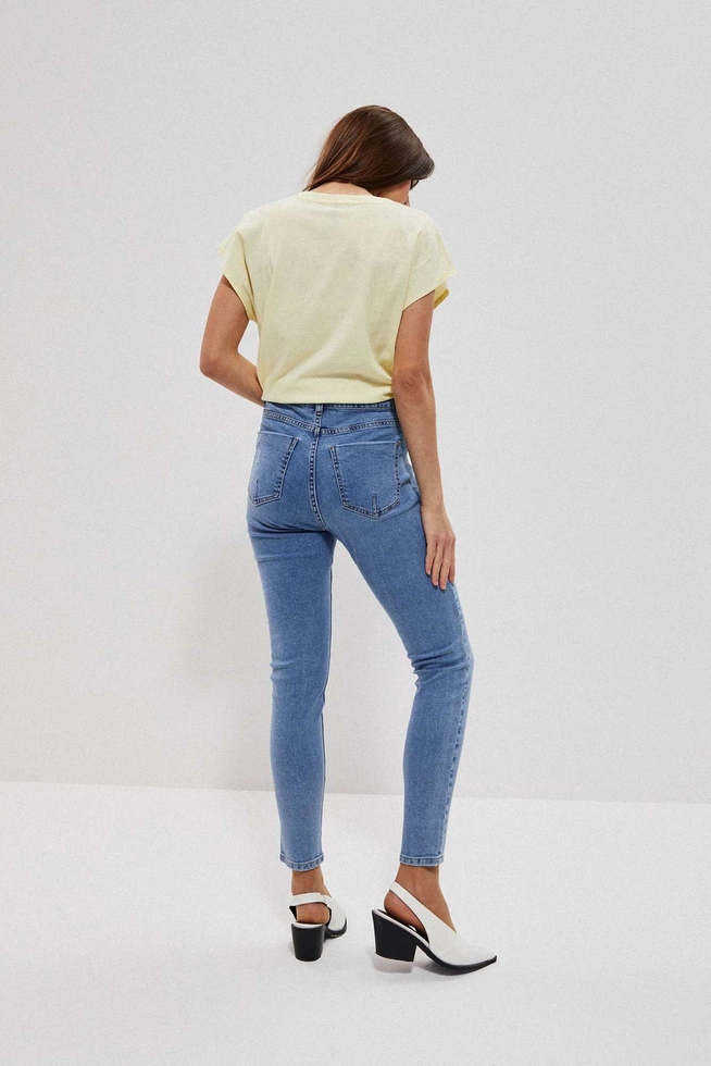 Jeansy high waist skinny niebieskie