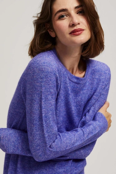 Sweter z wiązaniem fioletowy