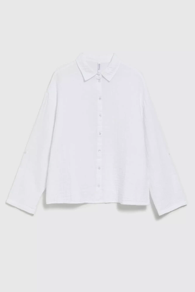 Bawełniana koszula zapinana na guziki biała