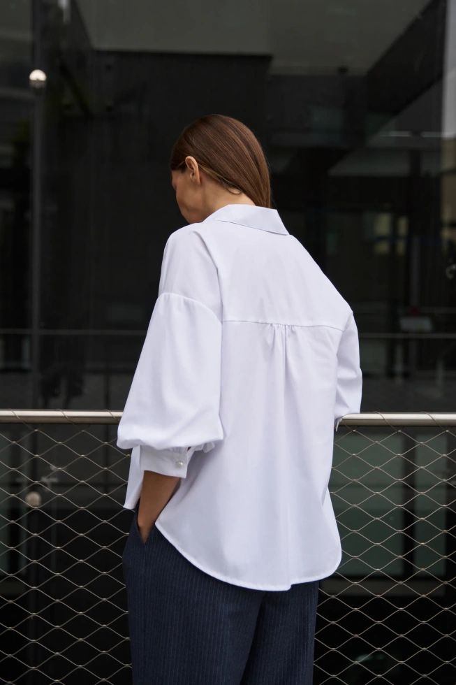 Koszula z krótkimi rękawami biała