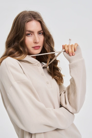 Bluza z kapturem beżowa