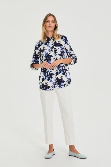 Koszula w kwiaty biała