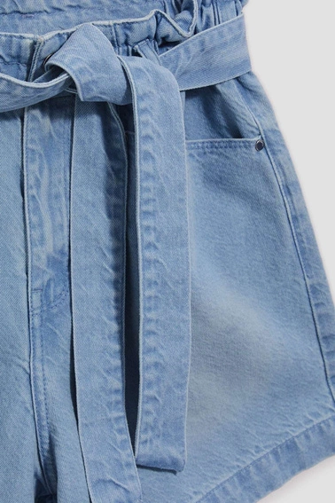 Szorty z wysokim stanem błękitne