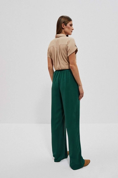 Spodnie z szerokimi nogawkami malachitowe