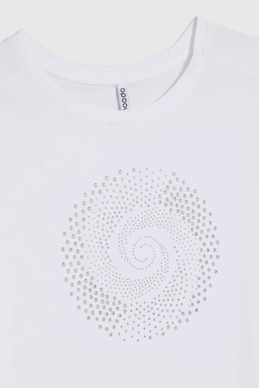 Bluzka z dżetami biała