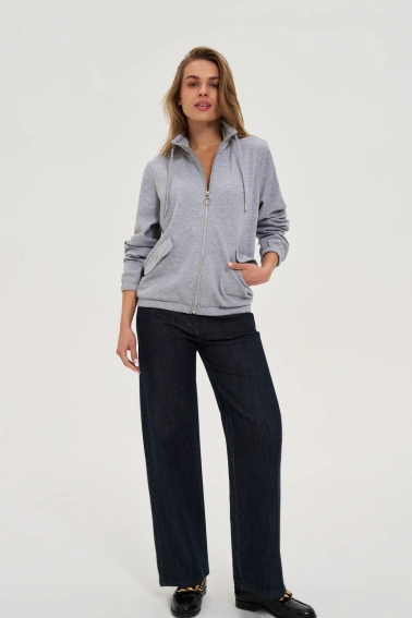Bluza zapinana na zamek szara