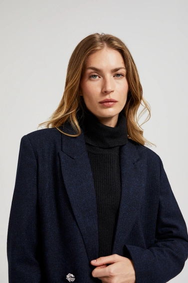 Marynarka dwurzędowa z ozdobnymi guzikami granatowa