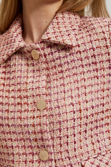 Marynarka zapinana na złote guziki różowa