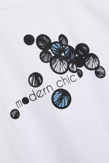 Bluzka z nadrukiem i napisem biała