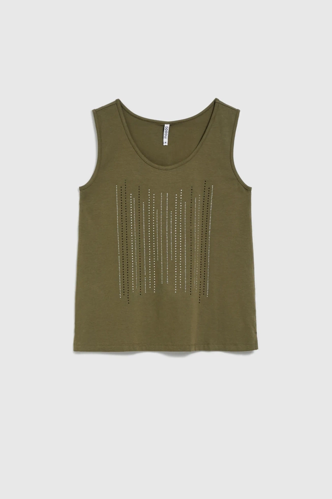 Top z aplikacją oliwkowy