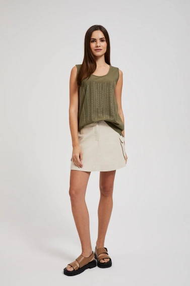 Top z aplikacją oliwkowy