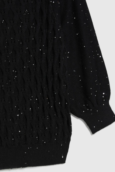 Sweter z cekinami czarny