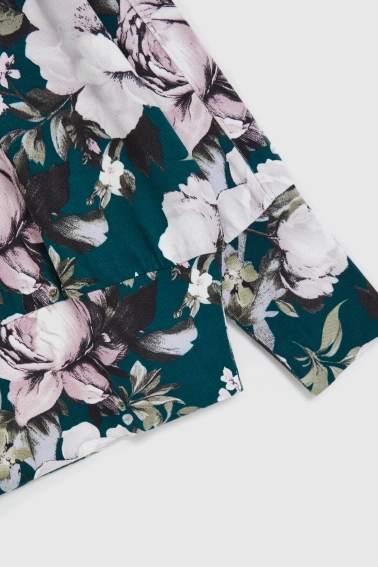 Sweter w kwiaty zielony