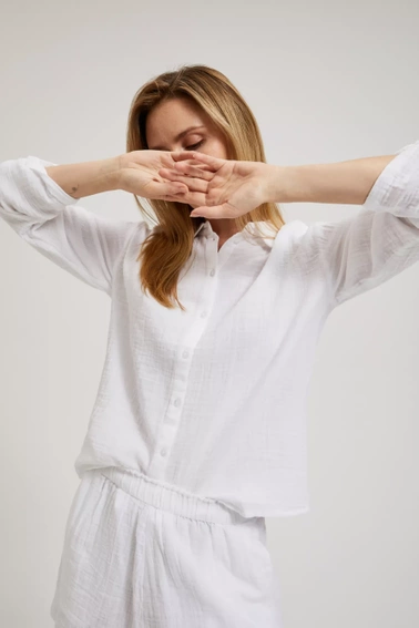 Bawełniana koszula zapinana na guziki biała